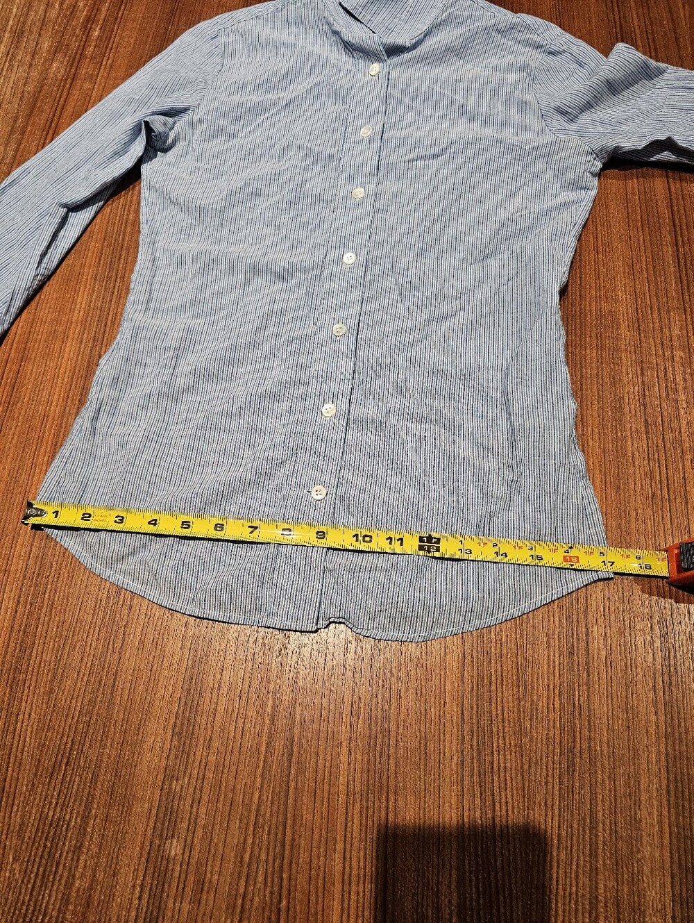 Façonnable Linen Blue Stripe Button-Up Shirt - Picture 10 of 10